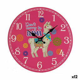 Muurklok Lama 3 x 33,8 x 33,8 cm (12 Stuks)