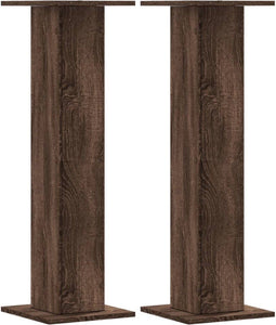 vidaXL - Speakerstandaards - 2 - st - 30x30x95 - cm - bewerkt - hout - bruin - eiken