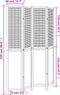 vidaXL - Kamerscherm - met - 4 - panelen - massief - paulowniahout - wit