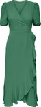ONLY ONLMETTE SS WRAP MIDI DRESS - Overslag jurk - Strikdetail - M