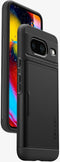 Spigen Slim Armor CS - Soft case - Versterkte valbescherming met pasjesvak - Zwart