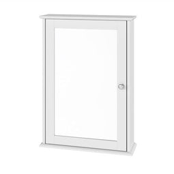 eSituro Badkamerspiegel Kast met Deurtjes - MDF Wit Gelakt - 42 x 58,5 x 12 cm