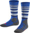FALKE SK2 Stripes - Skisokken kinderen - Warm dik wol - Blauw (maat 35-38)