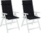 vidaXL - Stoelkussens - 2 - st - hoge - rug - ruitpatroon - oxford - stof - zwart
