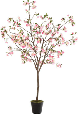 J-Line bloesemboom - kunststof - roze/bruin - large