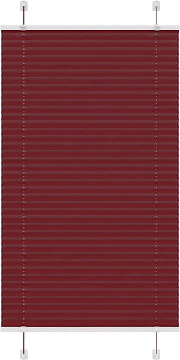 vidaXL - Plissé - rolgordijn - 75x100 - cm - stofbreedte - 74,4 - cm - bordeauxrood