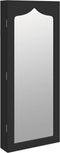 vidaXL - Sieradenkast - met - spiegel - wandgemonteerd - 37,5x10x90 - cm - zwart