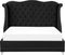 AYETTE - Tweepersoonsbed - Zwart - 180 x 200 cm - Fluweel