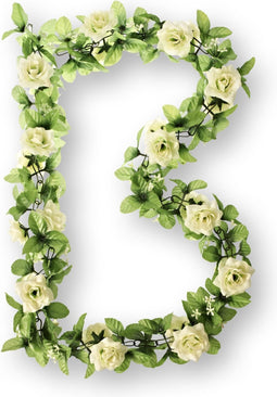 Basil Roses Flower Garland Bloemenstreng - Met Rozen - Wit