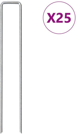 vidaXL - Grondharingen - 25 - st - U-vormig - 20x3,5 - cm - gegalvaniseerd - staal