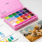 HIMI Gouache - set van 24 kleuren - dekkende verf in kunststof opbergbox roze (24 stuks)