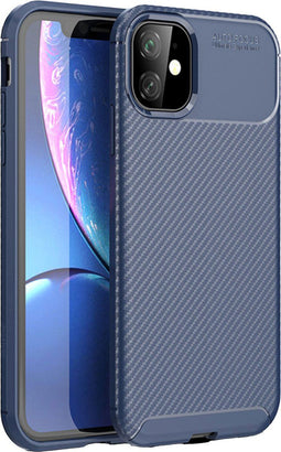 iMoshion Hoesje Geschikt voor iPhone 11 Hoesje Siliconen - iMoshion Carbon Softcase Backcover - Blauw