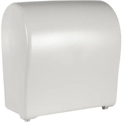 Compact Autocut Dispenser – Wit – Gerecycled kunststof – Voor handdoekrollen tot Ø19,5 cm
