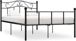 vidaXL - Bedframe - metaal - zwart - 160x200 - cm