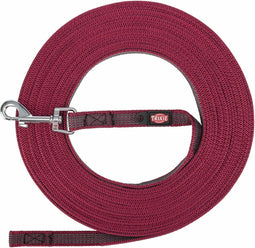 Trixie riem sleeplijn voor hond met rubber bekleed sangria S/m 15 mtr x 1,5 cm