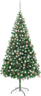 vidaXL - Kunstkerstboom - met - verlichting - en - kerstballen - 910 - takken - 210 - cm