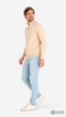 Mario Russo Half Zip Sweater - Trui Heren - Sweater Heren - Coltrui Heren - 3XL - Beige