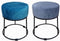Voetensteun DKD Home Decor Zwart Grijs Metaal Turkoois Polyester (36 x 36 x 37 cm) (2 Stuks)