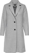 ONLY ONLCARRIE BONDED COAT - Dames Jas - Omkeerbare hals - Knoopsluiting - Lichtgrijs melange