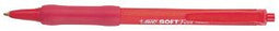 BIC Soft Feel Balpennen met Kliksysteem - Rood - Doos van 12 Stuks - Medium Punt 1 mm