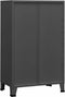 vidaXL - Opbergkast - industrieel - 70x40x115 - cm - metaal - antracietkleurig