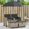 vidaXL - Tuinbank - 2-zits - parasol - en - voetenbanken - poly - rattan - lichtgrijs
