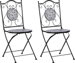 CAMPRENA - Tuinstoel set van 2 - Zwart - Metaal