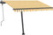vidaXL - Luifel - handmatig - uittrekbaar - met - LED - 300x250 - cm - geel - en - wit