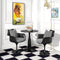 HOMCOM Ronde Eettafel 70x74 cm, Zwart, Staal en MDF met Melamine