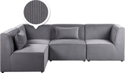 LEMVIG - Hoekbank - Grijs - Rechterzijde - 250 cm - Corduroy