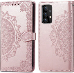 iMoshion Hoesje Geschikt voor Samsung Galaxy A52 (4G) / A52s / A52 (5G) Hoesje Met Pasjeshouder - iMoshion Mandala Bookcase - Rosé Goud