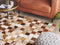 CAMILI - Patchwork vloerkleed - Bruin - 160 x 230 cm - Koeienhuid leer