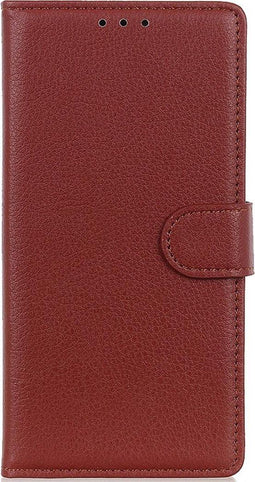 Hoesje Met Pasjeshouder Geschikt voor Oppo A92 / A72 / A52 - Basic Litchi Bookcase - Bruin