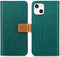 iMoshion Hoesje Geschikt voor iPhone 13 Mini Hoesje Met Pasjeshouder - iMoshion Luxe Canvas Bookcase - Groen