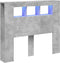 Hoofdeinde met LED 120x18,5x103,5 cm bewerkt hout betongrijs