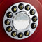 GPO 746WALLPUSHRED - Muurtelefoon retro jaren ‘70, druktoetsen, rood