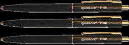 Quantore - Balpen drukknop en metalen clip zwart | 50 stuks