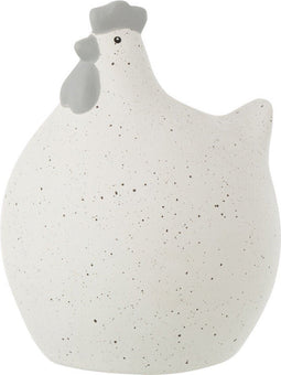 J-Line Kip Keramiek Wit/Grijs Small