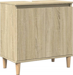 vidaXL - Wastafelkast - 58x33x60 - cm - bewerkt - hout - sonoma - eikenkleurig