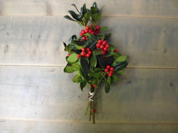 4 stuks Kerstgroen met bes groen(/bont-groen)