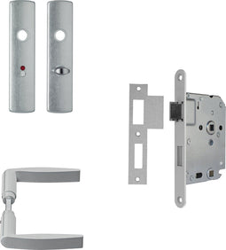 AXA Curve Klik - Binnendeurbeslag set - Toilet-/badkamersluiting - Aluminium geslepen (2 stuks)