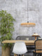 GOOD&MOJO Hanglamp Palawan - Bamboe/Wit - Ø60cm - Scandinavisch,Bohemian - Hanglampen Eetkamer, Slaapkamer, Woonkamer