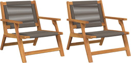 vidaXL - Tuinstoelen - 2 - stuks - Grijs - 67x77x73 - cm - Massief - Acaciahout