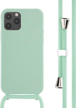 iMoshion Hoesje Geschikt voor iPhone 12 Pro / 12 Hoesje Met Koord - iMoshion Siliconen hoesje met koord - Mintgroen