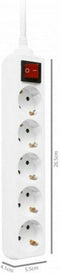 Stopcontactenstrip 5 Tomas met Interruptor Ewent EW3916 Schuko (1,5 m)
