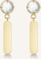 Rosefield Dames Oorbellen - The Jane Liquid Pearl And Initial Bar - Goud - JLPEG-J183