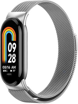 iMoshion Bandje Geschikt voor Xiaomi Smart Band 8 - iMoshion Milanees magnetische band - Zilver