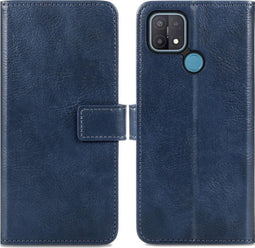 iMoshion Hoesje Geschikt voor Oppo A15 Hoesje Met Pasjeshouder - iMoshion Luxe Bookcase - Donkerblauw