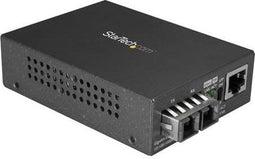 Startech.com MCMGBSCSM10 - Gigabit Ethernet naar SC Fiber Media Converter - 1000Base-LX Single-mode 10 km - Zwart