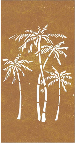 vidaXL - Wanddecoratie - tuin - palmboomontwerp - 105x55 - cm - cortenstaal